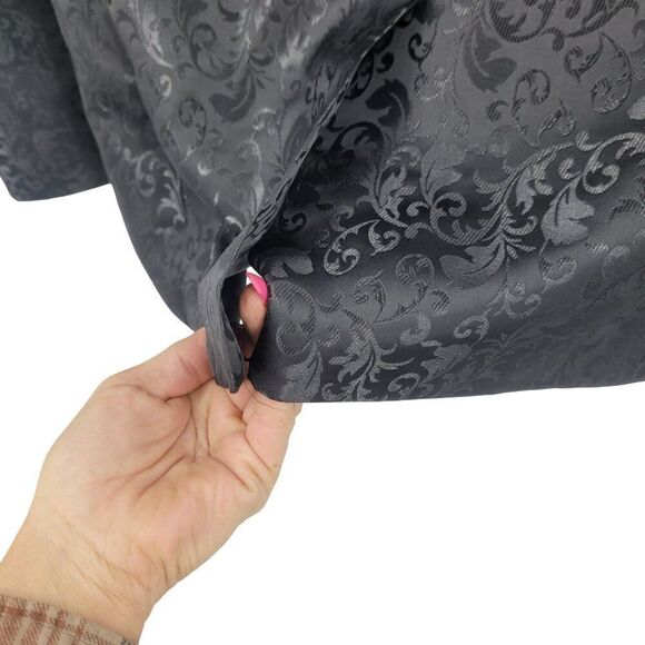 Avanti Milano Paisley Black Jacquard Tuxedo Jacket L Satin Shawl Androgynous - Picture 11 of 11